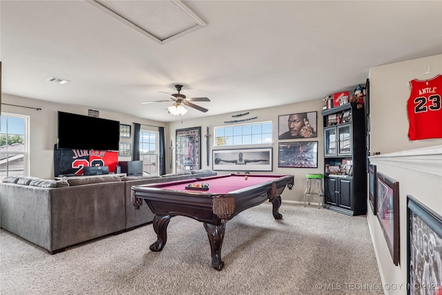 4661 E 148th St S, Bixby, OK 74008 - playroom with plenty of natural light, light colored carpet, and pool table