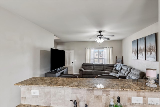 4661 E 148th St S, Bixby, OK 74008 - living room with ceiling fan