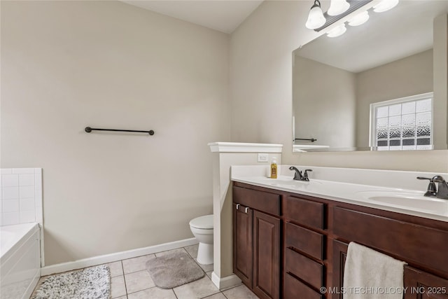 4661 E 148th St S, Bixby, OK 74008 - full bath featuring double vanity, a bath, and tile patterned flooring