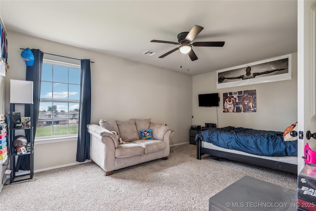 4661 E 148th St S, Bixby, OK 74008 - carpeted bedroom featuring baseboards and ceiling fan