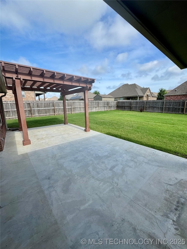 5510 Cooper Ct, Bartlesville, OK 74006 - fenced backyard featuring a pergola and a patio area