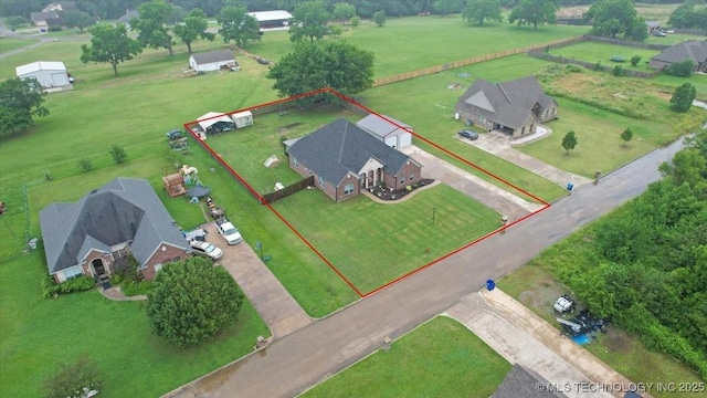 129 Highland Dr, Durant, OK 74701 - view of rural area with property parcel outlined