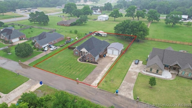 129 Highland Dr, Durant, OK 74701 - aerial view of property's location with property parcel outlined