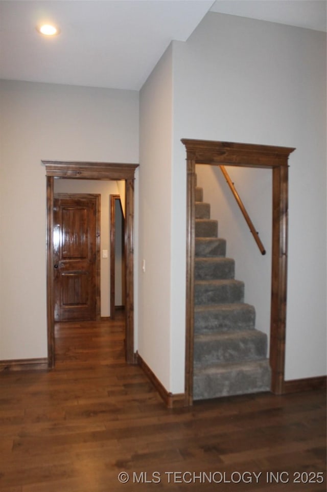 2148 E Wise Rd, Mcalester, OK 74501 - stairway featuring wood finished floors and recessed lighting