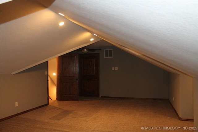 2148 E Wise Rd, Mcalester, OK 74501 - bonus room featuring vaulted ceiling, light colored carpet, and recessed lighting