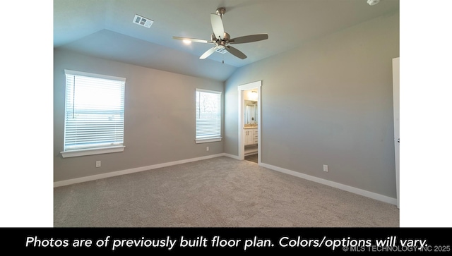 1441 E 149th Pl S, Glenpool, OK 74033 - carpeted empty room featuring ceiling fan and lofted ceiling