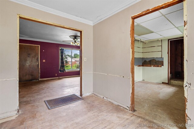 917 N Knoxville Ave, Tulsa, OK 74115 - corridor with ornamental molding and wood finished floors