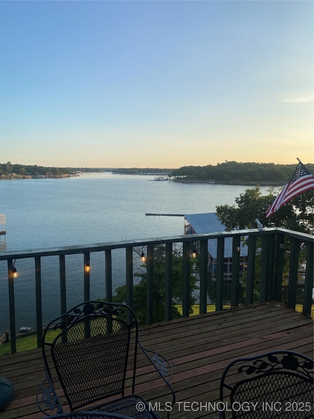 450779 E 341st Rd Unit 34, Afton, OK 74331 - wooden terrace featuring a water view