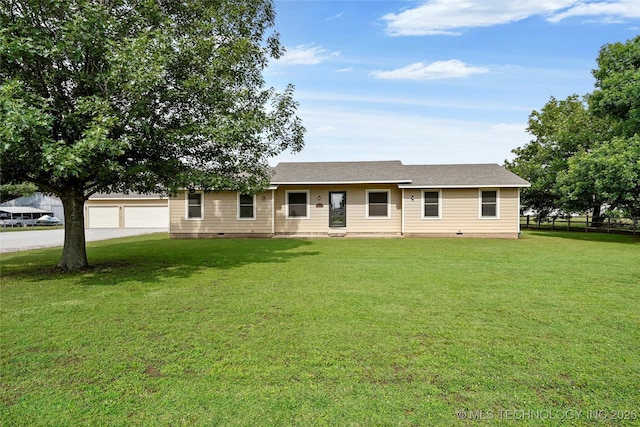 13514 N 97th E Ave, Collinsville, OK 74021 - ranch-style house featuring crawl space, a garage, and driveway