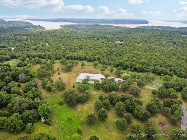 4127 New Prue Rd, Sand Springs, OK 74063 - bird's eye view of a forest and a nearby body of water
