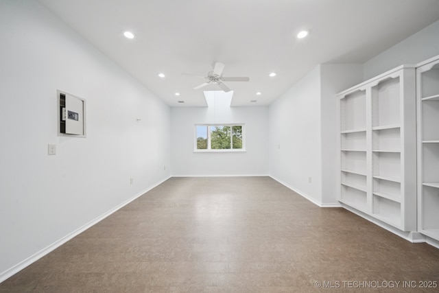 4127 New Prue Rd, Sand Springs, OK 74063 - spare room featuring a ceiling fan and recessed lighting