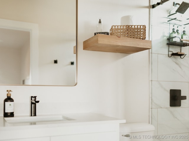 118900 S 4213, Eufaula, OK 74432 - bathroom with vanity and a marble finish shower