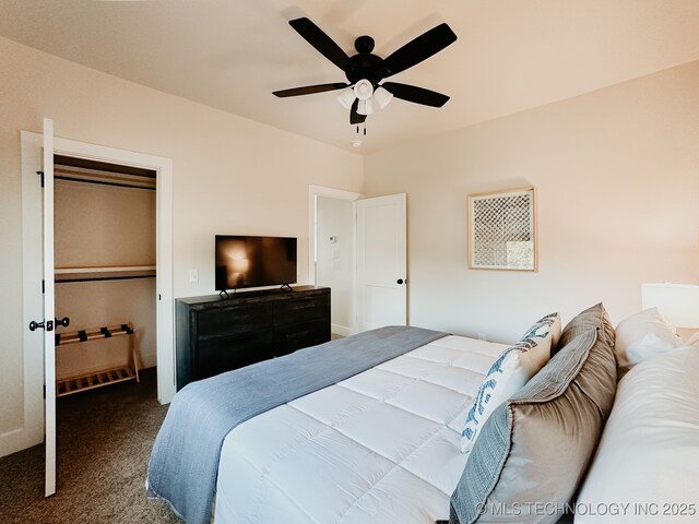 118900 S 4213, Eufaula, OK 74432 - bedroom featuring carpet and a ceiling fan