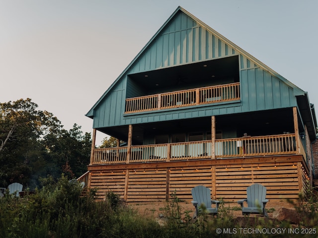118900 S 4213, Eufaula, OK 74432 - view of front of home featuring board and batten siding and a balcony