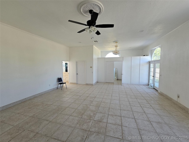38032 State Road 78 W, Durant, OK 74701 - unfurnished room with a ceiling fan and french doors