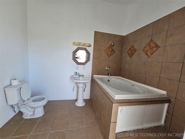 38032 State Road 78 W, Durant, OK 74701 - bathroom featuring tiled bath, tile patterned flooring, and a shower