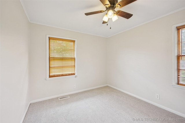 2178 S 76th E Ave, Tulsa, OK 74129 - carpeted spare room featuring crown molding and ceiling fan