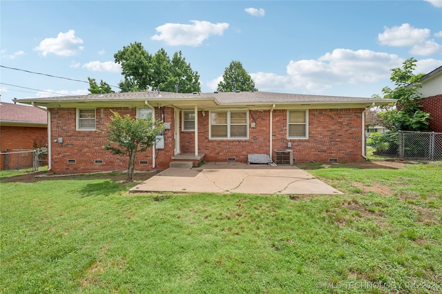 2178 S 76th E Ave, Tulsa, OK 74129 - back of house with crawl space, a patio, and brick siding