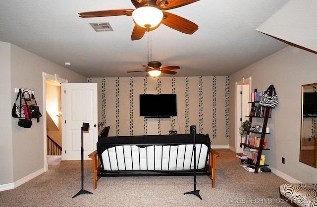 2463 S Park Hl, Tahlequah, OK 74464 - carpeted bedroom with baseboards and a ceiling fan