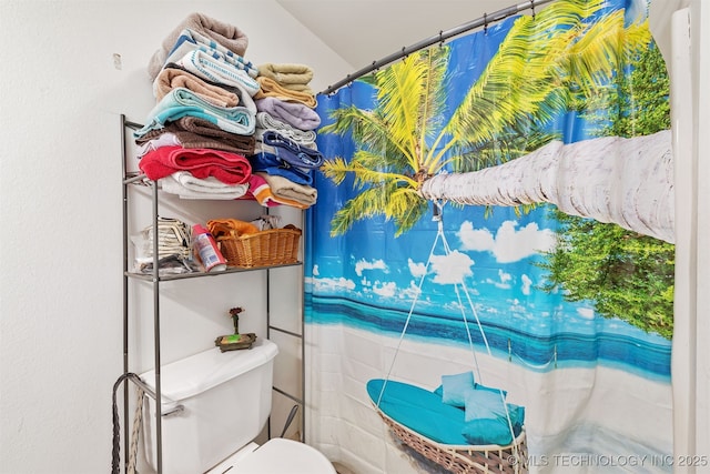 30103 S 4210th Rd, Inola, OK 74036 - bathroom featuring toilet and a shower with curtain