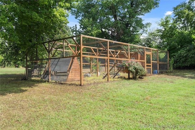 110094 S 4680th Rd, Gans, OK 74936 - view of grassy yard featuring exterior structure and an outbuilding