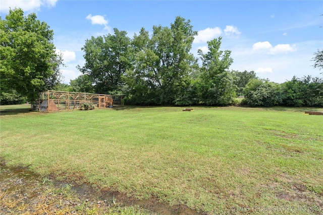 110094 S 4680th Rd, Gans, OK 74936 - view of grassy yard with an outbuilding