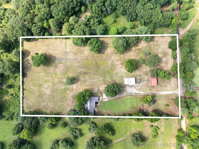 110094 S 4680th Rd, Gans, OK 74936 - aerial view of sparsely populated area with property boundaries highlighted