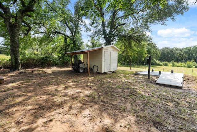 110094 S 4680th Rd, Gans, OK 74936 - view of yard featuring a storage unit