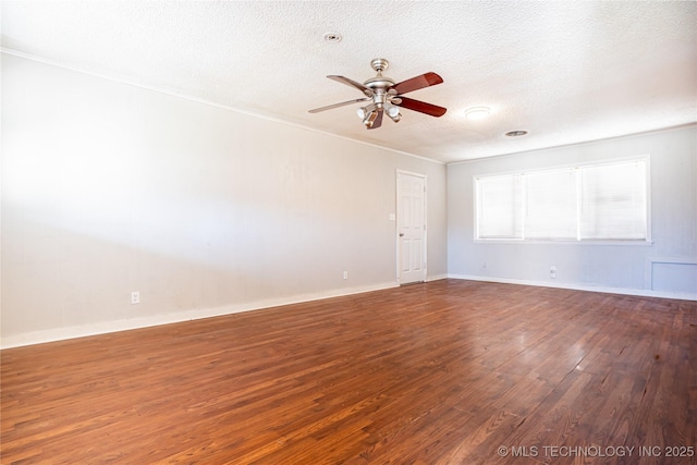 6781 E 26th Pl, Tulsa, OK 74129 - unfurnished room featuring ceiling fan, wood finished floors, a textured ceiling, and ornamental molding