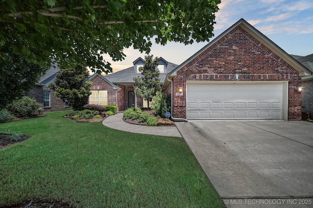 4205 N Narcissus Ave, Broken Arrow, OK 74012 - traditional-style home with brick siding, driveway, a garage, and a front yard