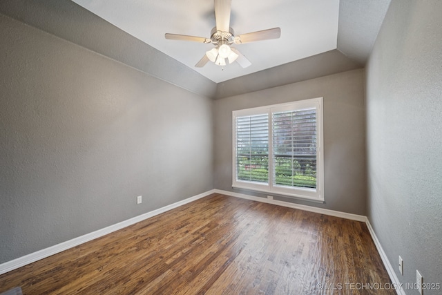 4205 N Narcissus Ave, Broken Arrow, OK 74012 - empty room with wood finished floors, a textured wall, and ceiling fan