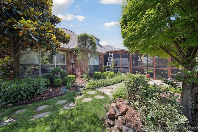 4205 N Narcissus Ave, Broken Arrow, OK 74012 - view of yard featuring a sunroom