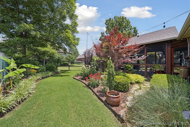 4205 N Narcissus Ave, Broken Arrow, OK 74012 - view of yard featuring a sunroom