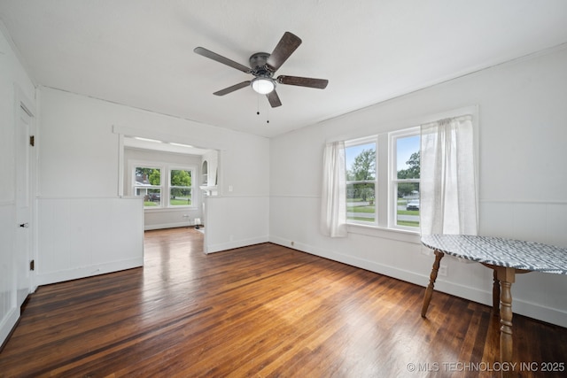1601 E 6th St, Okmulgee, OK 74447 - empty room featuring wood finished floors and ceiling fan