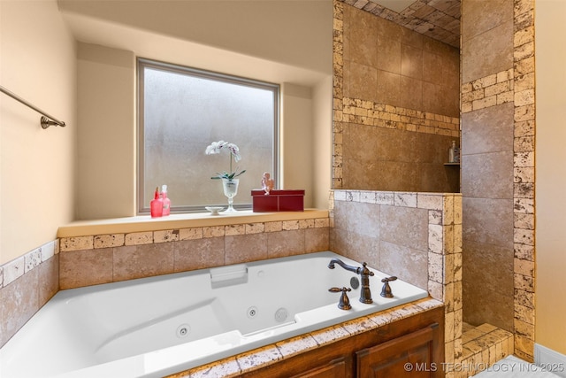 800 Magnolia, Ada, OK 74820 - full bathroom with a tub with jets and tiled shower
