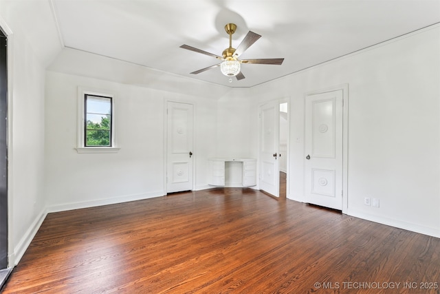 2605 S St Louis Ave, Tulsa, OK 74114 - spare room with ceiling fan and wood finished floors