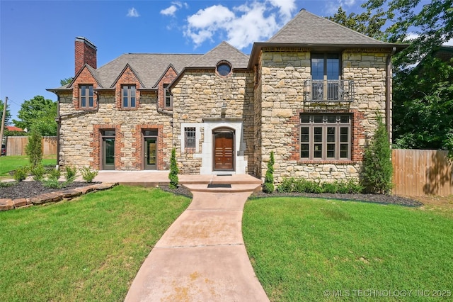2605 S St Louis Ave, Tulsa, OK 74114 - view of front facade featuring stone siding and a chimney