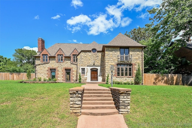 2605 S St Louis Ave, Tulsa, OK 74114 - view of front facade with stone siding and a chimney