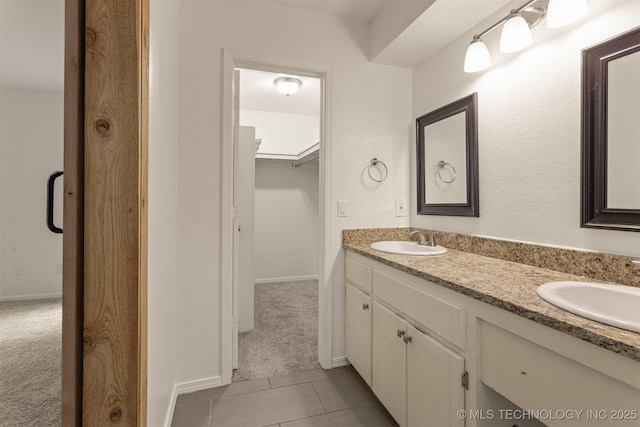 5117 S Lions Ave, Broken Arrow, OK 74011 - full bath with double vanity and tile patterned flooring