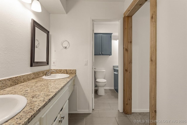 5117 S Lions Ave, Broken Arrow, OK 74011 - full bathroom with double vanity and tile patterned flooring