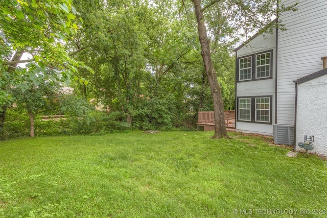 5117 S Lions Ave, Broken Arrow, OK 74011 - view of grassy yard featuring a wooden deck
