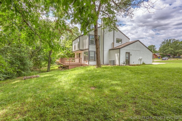 5117 S Lions Ave, Broken Arrow, OK 74011 - rear view of house with a deck and a yard