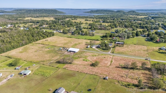 13560 S 4150th Rd, Claremore, OK 74017 - aerial overview of property's location featuring a nearby body of water and rural landscape
