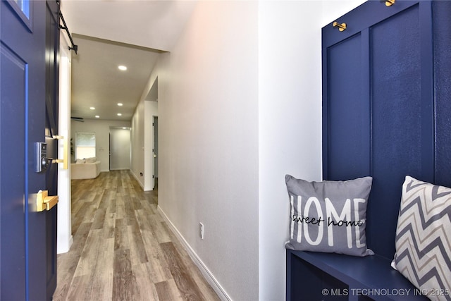 217 E Virgin St, Tulsa, OK 74106 - hallway featuring wood finished floors and recessed lighting