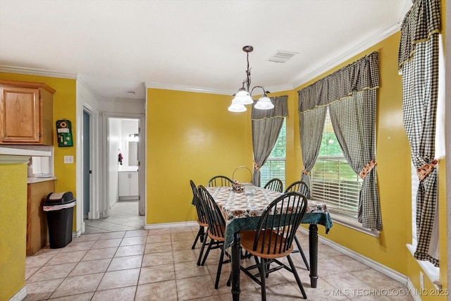 1720 S Juniper Ave, Broken Arrow, OK 74012 - dining room with crown molding and a chandelier