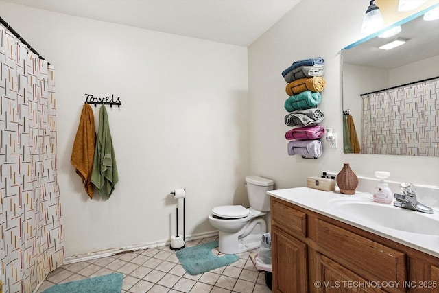 1720 S Juniper Ave, Broken Arrow, OK 74012 - full bathroom featuring vanity, tile patterned floors, and a shower with shower curtain