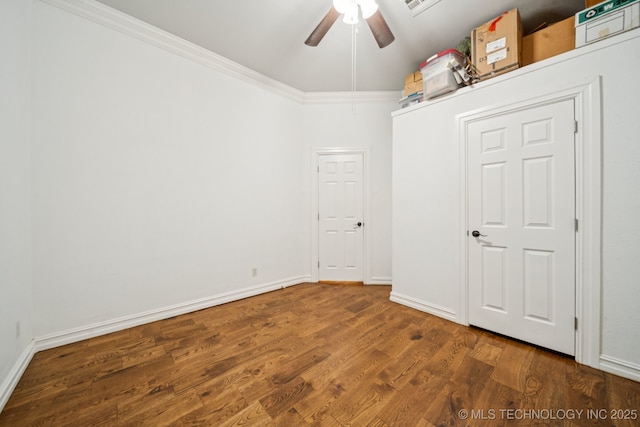 905 W Elmira St, Broken Arrow, OK 74012 - unfurnished bedroom featuring wood finished floors, crown molding, and ceiling fan