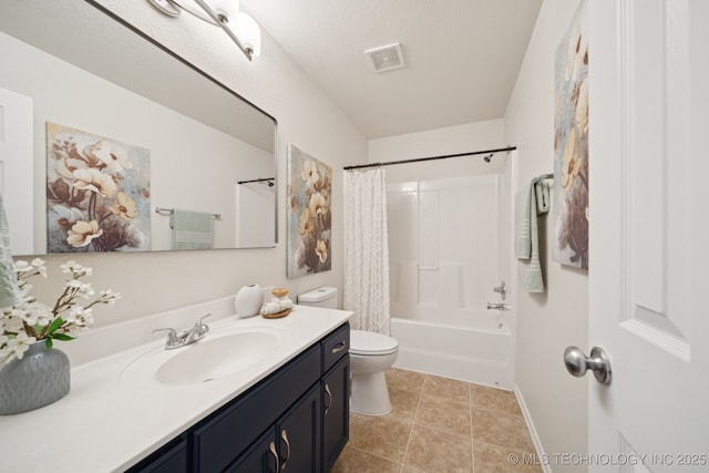 2211 E Concord Pl, Broken Arrow, OK 74012 - full bathroom featuring vanity, shower / bath combination with curtain, and tile patterned floors