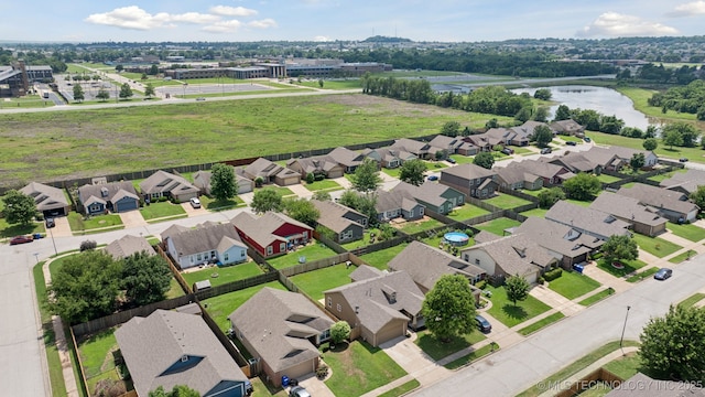 2211 E Concord Pl, Broken Arrow, OK 74012 - aerial perspective of suburban area featuring a nearby body of water