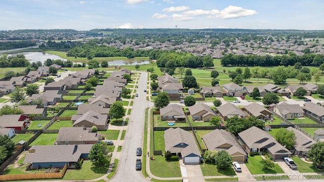 2211 E Concord Pl, Broken Arrow, OK 74012 - aerial perspective of suburban area with a nearby body of water